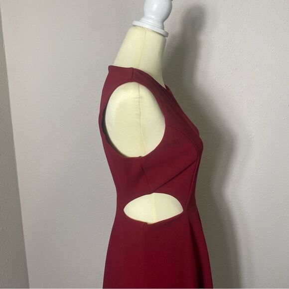 Lulu's Toast to You Wine Red Cutout Skater Dress Women's Size Large - Picture 16 of 16
